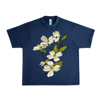 Navy American Dogwood Flower Illustrations Urban Heavy Tee - LillyAllenDesigns