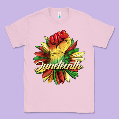 Juneteenth Fist Sunflower Classic Tee Designed By Barkaloodesign