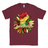 Burgundy juneteenth fist sunflower Classic Tee - BarkalooDesign