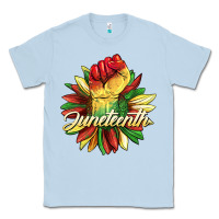 Dusty Blue juneteenth fist sunflower Classic Tee - BarkalooDesign