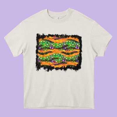Halloween Skull Background Heavy Core Tee Designed By Bundleandbundleshop