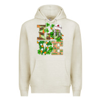 Oatmeal Heather st.patricks nurse love gnomies Premium Hoodie - BarkalooDesign