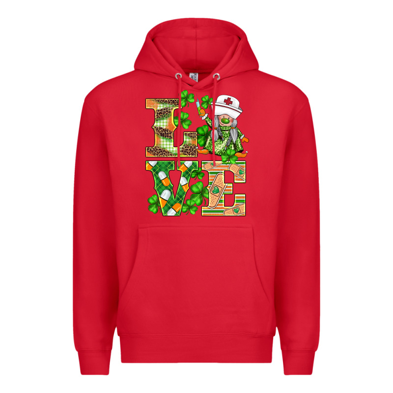 St.patricks Nurse Love Gnomies Premium Hoodie by BarkalooDesign | Teevron