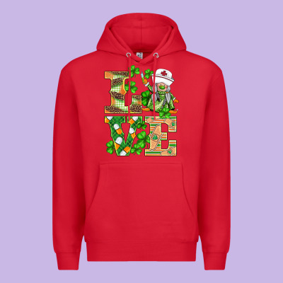 St.patricks Nurse Love Gnomies Premium Hoodie Designed By Barkaloodesign