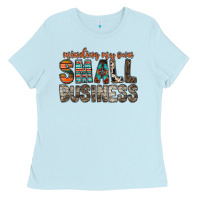 Baby Blue minding my own small business Ladies Tee - RacoonDesign