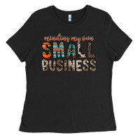 Black minding my own small business Ladies Tee - RacoonDesign