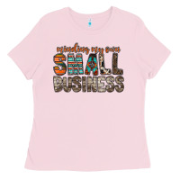 Bubblegum Pink minding my own small business Ladies Tee - RacoonDesign