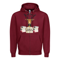 Burgundy Yes Mama I Am Studying Right Now, Deer Zipper Hoodie - Bettercallsaul