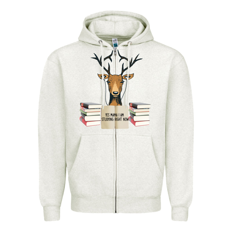 Yes Mama I Am Studying Right Now, Deer Zipper Hoodie by Bettercallsaul | Teevron