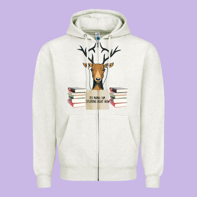 Yes Mama I Am Studying Right Now, Deer Zipper Hoodie Designed By Bettercallsaul
