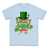 Dusty Blue lucky dude St. Patricks Day Classic Tee - FaDigitalArtStudio