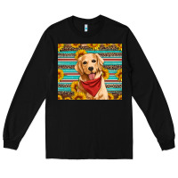Black golden retriever with sunflowers Long Sleeve Tee - Artiststas