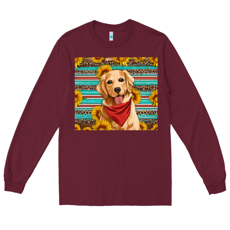 Golden Retriever With Sunflowers Long Sleeve Tee by Artiststas | Teevron