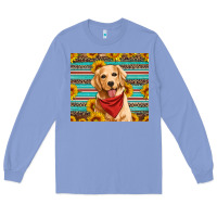 Colony Blue golden retriever with sunflowers Long Sleeve Tee - Artiststas