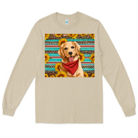 Mushroom golden retriever with sunflowers Long Sleeve Tee - Artiststas