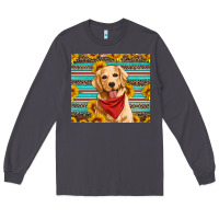 Smoke golden retriever with sunflowers Long Sleeve Tee - Artiststas