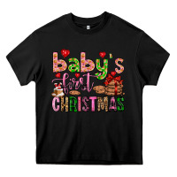 Black baby's first christmas Heavy Core Tee - FaDigitalArtStudio