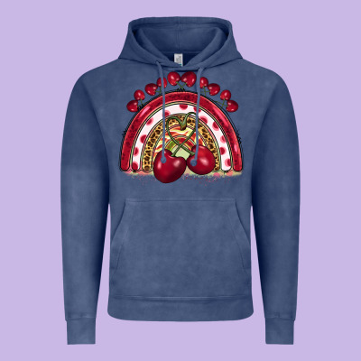 Cherry Rainbow Vintage Hoodie Designed By Barkaloodesign