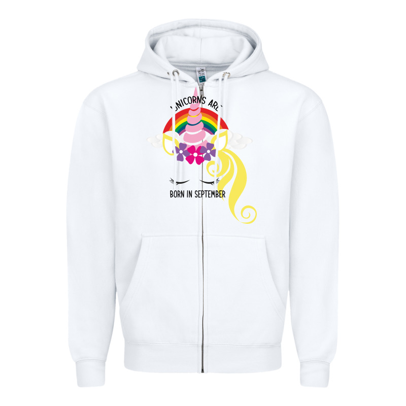 Unicorns Are Born In September Zipper Hoodie by Bettercallsaul | Teevron