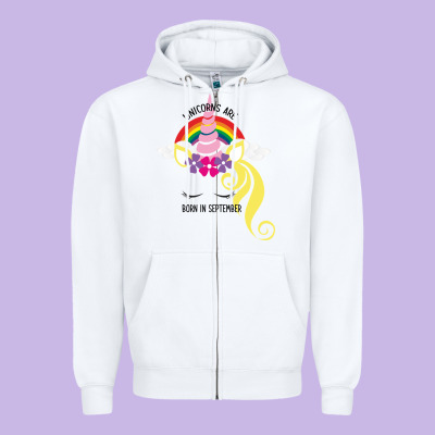 Unicorns Are Born In September Zipper Hoodie Designed By Bettercallsaul