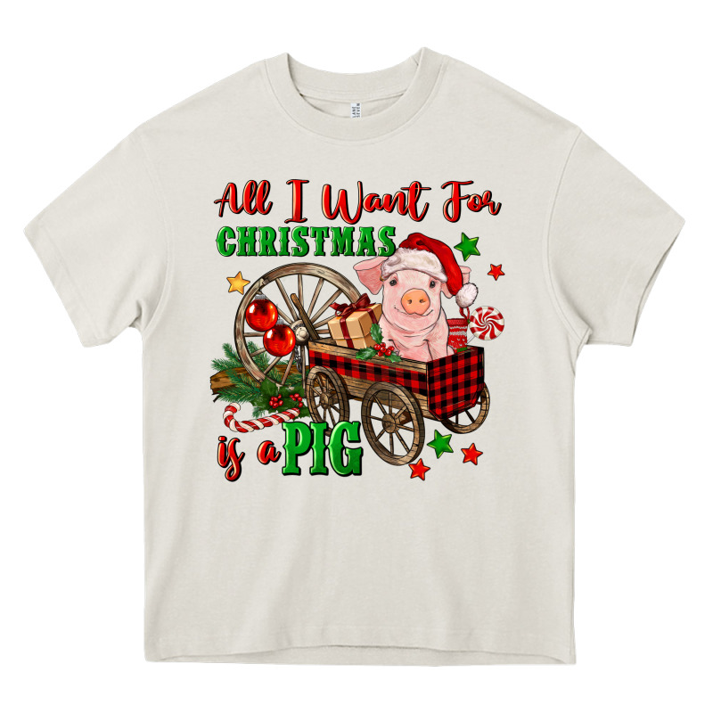 All I Want For Christmas Is A Pig Heavy Core Tee by FaDigitalArtStudio | Teevron