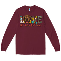 Burgundy love labrador retriever Long Sleeve Tee - Artiststas