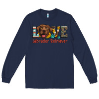 Navy love labrador retriever Long Sleeve Tee - Artiststas
