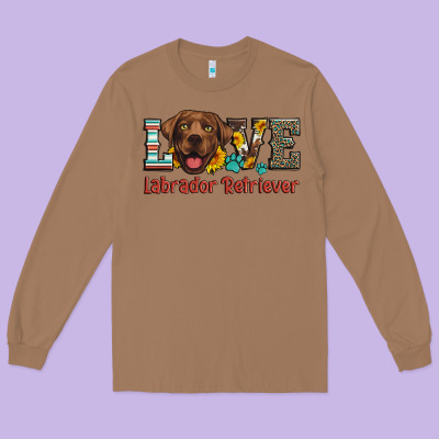 Love Labrador Retriever Long Sleeve Tee Designed By Artiststas