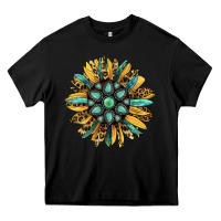Black Gemstone Sunflower Heavy Core Tee - RanaPortraitStore