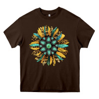 Chocolate Brown Gemstone Sunflower Heavy Core Tee - RanaPortraitStore