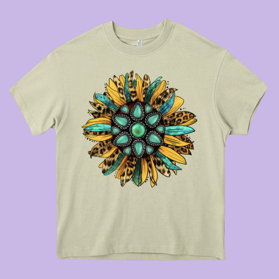 Gemstone Sunflower Heavy Core Tee Designed By Ranaportraitstore