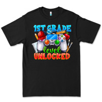 Black 1st Grade Level Unlocked Premium Tee - CowhideDigitalArt