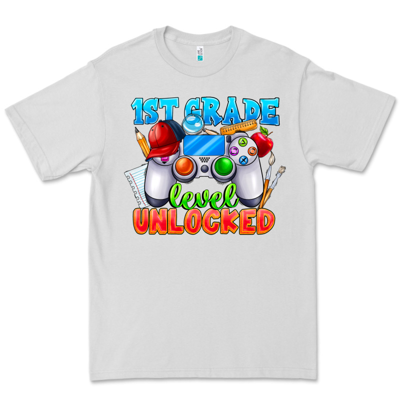 1st Grade Level Unlocked Premium Tee by CowhideDigitalArt | Teevron