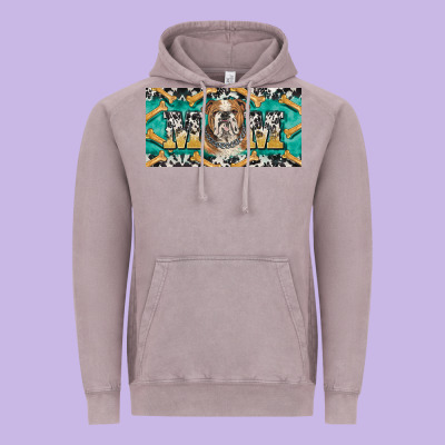 English Bulldog Mom  License Plate Template Vintage Hoodie Designed By Barkaloodesign