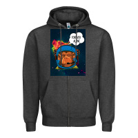 Charcoal Heather Forever Alone, Monkey, Space, Monkey At Space, Zipper Hoodie - Bettercallsaul
