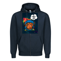 Navy Forever Alone, Monkey, Space, Monkey At Space, Zipper Hoodie - Bettercallsaul