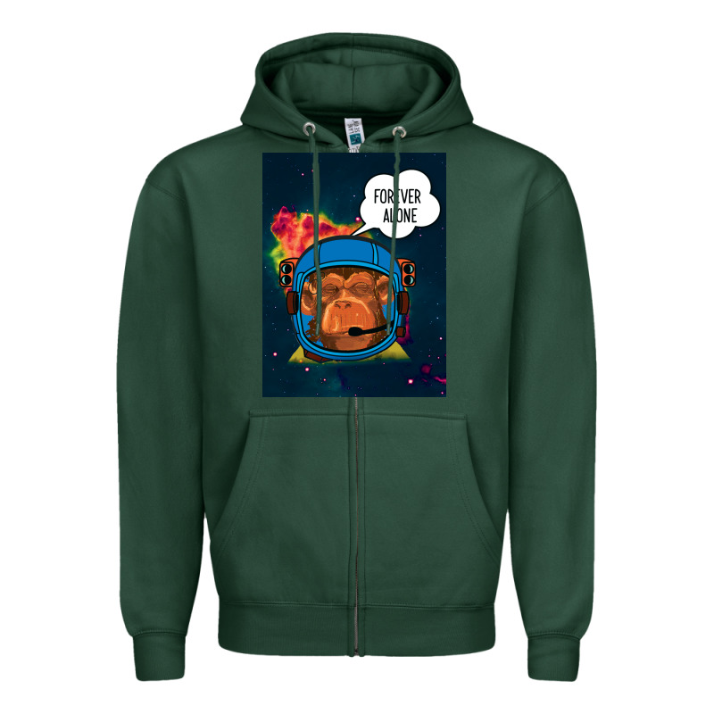 Forever Alone, Monkey, Space, Monkey At Space, Zipper Hoodie by Bettercallsaul | Teevron