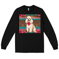 Black standart poodle floral Long Sleeve Tee - Artiststas