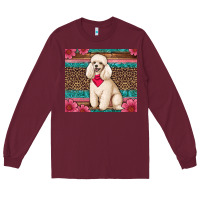 Burgundy standart poodle floral Long Sleeve Tee - Artiststas