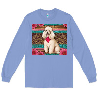 Colony Blue standart poodle floral Long Sleeve Tee - Artiststas