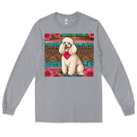 Heather Grey standart poodle floral Long Sleeve Tee - Artiststas