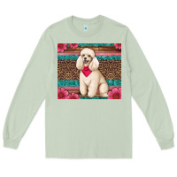 Matcha standart poodle floral Long Sleeve Tee - Artiststas