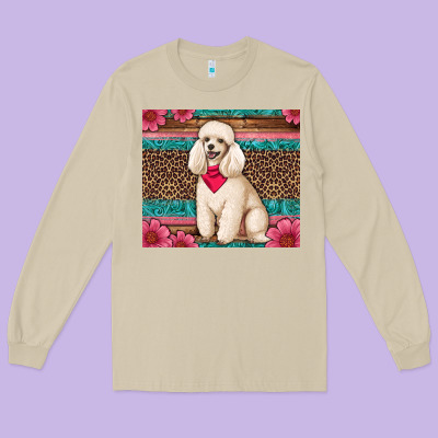 Standart Poodle Floral Long Sleeve Tee Designed By Artiststas