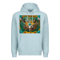 Blue Mist boho bullskull Premium Hoodie - RanaPortraitStore