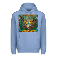 Colony Blue boho bullskull Premium Hoodie - RanaPortraitStore