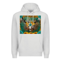 Dove Grey boho bullskull Premium Hoodie - RanaPortraitStore
