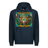 Navy boho bullskull Premium Hoodie - RanaPortraitStore