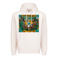 Pale Pink boho bullskull Premium Hoodie - RanaPortraitStore