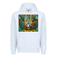 White boho bullskull Premium Hoodie - RanaPortraitStore
