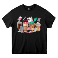 Black Nurse Coffee Cups Heavy Core Tee - FaDigitalArtStudio